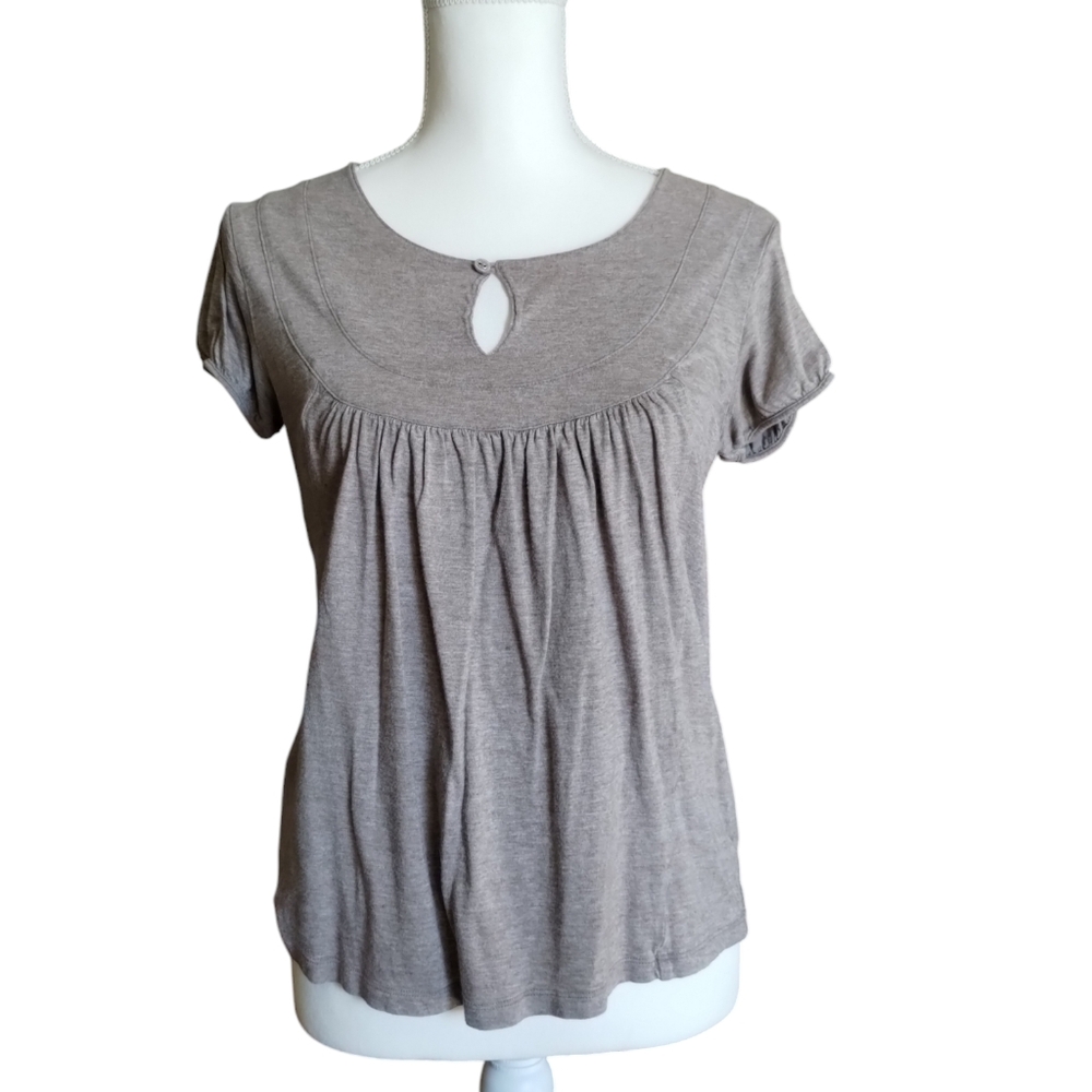 GAP baby doll short sleeve blouse (M) Brown/Cafe'